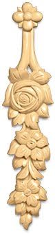 White River # CM2433-MA, Rosette Flower Drop, 2 pcs., 2-3/4 inch W x 5/8 inch D x 12 inch H, Maple