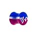 0 Gauge Blue Purple Acrylic Toxic Flame Saddle Plug