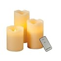 Flameless Ivory Pillar Candles w/Remote (4,5,6-inch)