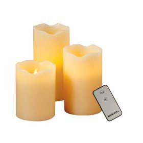 Flameless Ivory Pillar Candles w/Remote (4,5,6-inch)