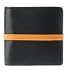 Marc By Marc Jacobs Pebble Leather Elastic Billfold Wallet Black Orange