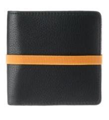 Marc By Marc Jacobs Pebble Leather Elastic Billfold Wallet Black Orange