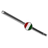 Forzieri Italian Flag Silver Plated Tie Clip