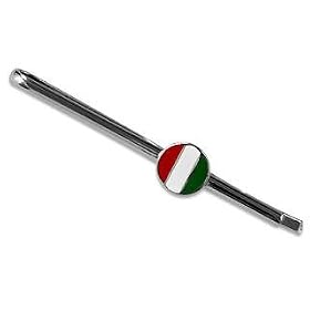 Forzieri Italian Flag Silver Plated Tie Clip by Forzieri