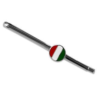 Forzieri Italian Flag Silver Plated Tie Clip