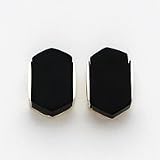 Sterling Silver Onyx Hexagon Earrings by A Great Jewelry Co.