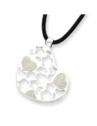 Sterling Silver Heart Cord Necklace QG2089-16"