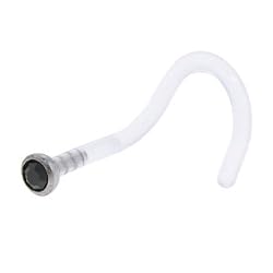 18 Gauge Black Gem Bioplast Nose Ring