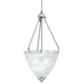 Thomas Lighting SL8426-78 Linear - Two Light Foyer Chandelier, Brushed Nickel Finish with Etched Alabaster Glass