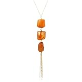 14k Yellow Gold Carnelian Nugget Drop Necklace