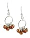 Brown Pearl Circle Cluster Earrings