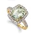 Green Amethyst and White Sapphire Ring in 14K title=