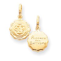 14k Reversible Spanish Baptism Charm - Measures 11x11mm