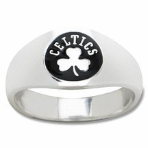 Boston Celtics Logo Men's Enamel Band Ring (Size 11)