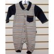 Rabbit Moon Footed Stripe Coverall - 0-3