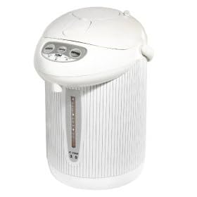 Le Chef Electric Hot Water Pot 3.5 Quart (Pinstripe Disign) Manual Pump With Reboil & Auto Dispense LC3521W