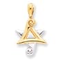 14k Two-tone Fancy Star of David Pendant - Measures 35.3x20.8mm - JewelryWeb