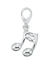 Genuine Zable (TM) Product. 925 Sterling Silver Music Note Clip-on Bead Charm. 100% Satisfaction Guaranteed.