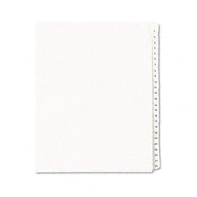 Allstate-Style Legal Side Tab Dividers, 25-Tab, 1-25, Letter, White, 25/Set