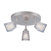 3-Lite Wall Flush Mount Lamp - Avis Polished Steel Finish by Lite Source