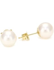 TARA Pearls 8mm Cultured Pearl Yellow Gold Stud Earrings