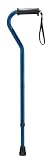 Drive Medical Adjustable Height Offset Handle Cane with Gel Hand Grip, Blue Crackle