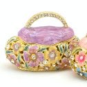 Piearth ピアース ジュエリーボックス クリスタル 宝石箱 NO15 バッグ パープル 15-3 PL