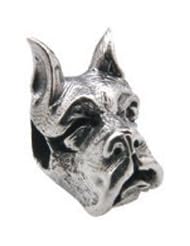 Zable Boxer Dogface Animals-Dogs Sterling Silver Charm