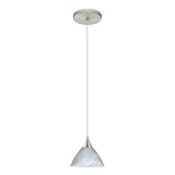 Besa Lighting Domi Marble Satin Nickel Mini Pendant
