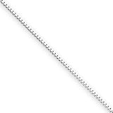 14k White Gold 0.50mm Box Chain Necklace - 16 Inch