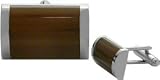 Men's Steel & Brown Cat Eye Cufflinks