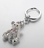 Diamanté Enamel Teddy Keyring