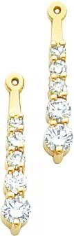 14K Gold .66ct Diamond Dangle Earring Jackets Jewelry