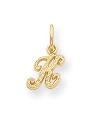 14k Yellow Gold Casted Initial K Charm. Gold Weight- 0.47g.