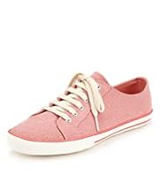 Lace-Up Contrast Stitch Canvas Shoes