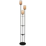 Lite Source LS-80700D/BRZ Bess 3-Light Floor Lamp with Amber Glass Shades, Dark Bronze