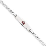 Sterling Silver Children's Medical ID Bracelet w/Anchor