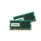 Crucial 200-Pin SODIMM DDR2 PC2-5300 CL=5 Unbuffered NON-ECC DDR2-667 1.8V 256 Megx64 2 GBx2 4 GB Kit Memory Modules CT2CP25664AC667