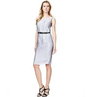 Autograph Linen Rich Bodycon Dress with Belt