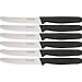 Victorinox Cutlery 6-Piece 4-1/2-Inch Wavy Edge with Round Tip Steak Knife Set, Black
