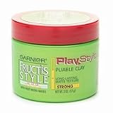 [Sold as a pack of 2 units] Garnier Fructis Style Play Style Pliable Clay, Strong, 2 oz each