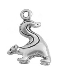 Sterling Silver 3D Skunk Animal Charm With Tail Up