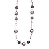 18 Copper Necklace with Amethyst and Glass Pearls