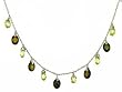 Peridot/Olive Briolette Silver CZ Necklace