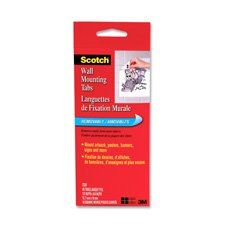 3M Commercial Office Supply Div. Products - Wall Mounting Tabs W/ Removable Adhesive, 48/PK, 1/2x3/4 - Sold as 1 PK - Scotch Wall-Mounting Tabs allow you to securely mount lightweight papers to a variety of smooth surfaces. Use double-coated f