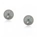 14KT White Gold Stud Earrings Silver Dyed Akoya Pearls