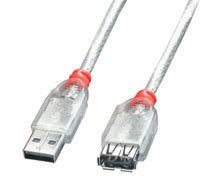 Childrens Toyshop  Electronics : USB Extension Cable - Type A Male to Type A Female, USB 2.0, Transparent, 2m