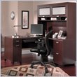 Bush Furniture Tuxedo L-Shape Wood Computer Desk Set with Hutch in Mocha Cherry