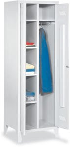 Kleider-/Wäscheschrank,HxBxT 1850x600x500mm,Füße,Korpus RAL7035,Front RAL5010
