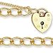 Jewelco London 9ct Solid gold British made traditional Charm bracelet fitted with heart shaped padlock ( 8g )